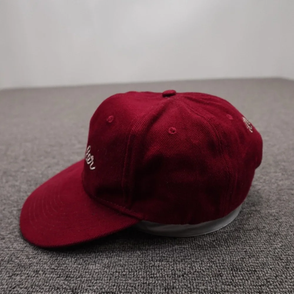 Vintage Wrangler Hat Cap Strap Back Mens One Size Red Twill Cowboy Western Logo